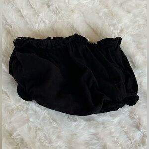 Mini Sibling Black Cotton Ruffled Bloomers